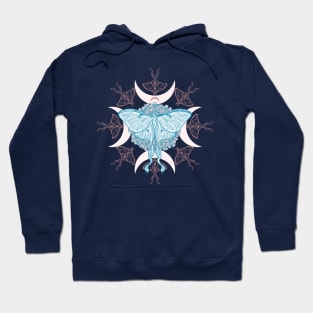 Luna moth crescent moon Hoodie